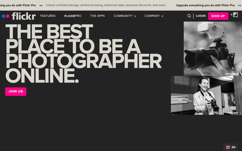 Flickr’s website