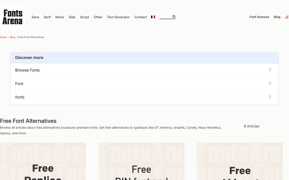 FontsArena Alternatives’s website