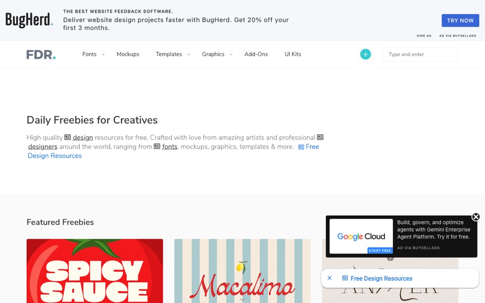 Free Design Resources’s website
