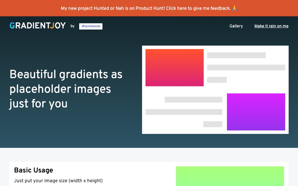 Gradient Joy’s website