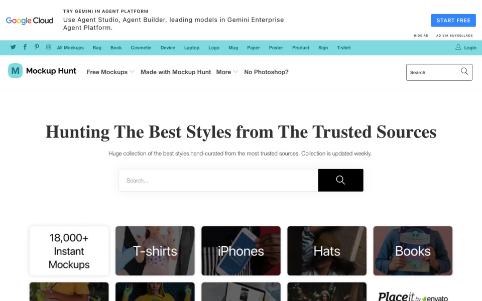 Mockup Hunt’s website