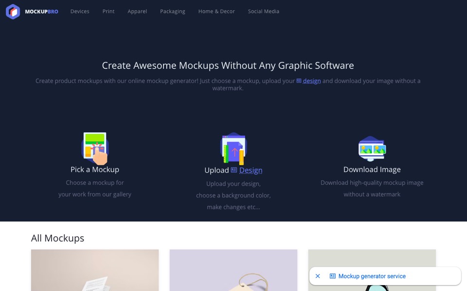 MockupBro’s website
