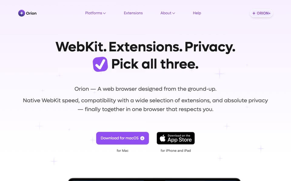 Orion’s website