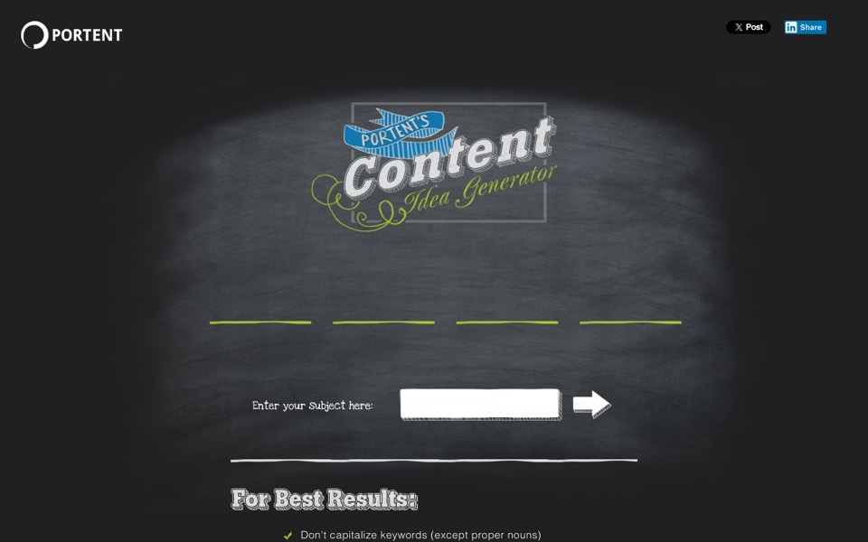 Portent Title Maker’s website