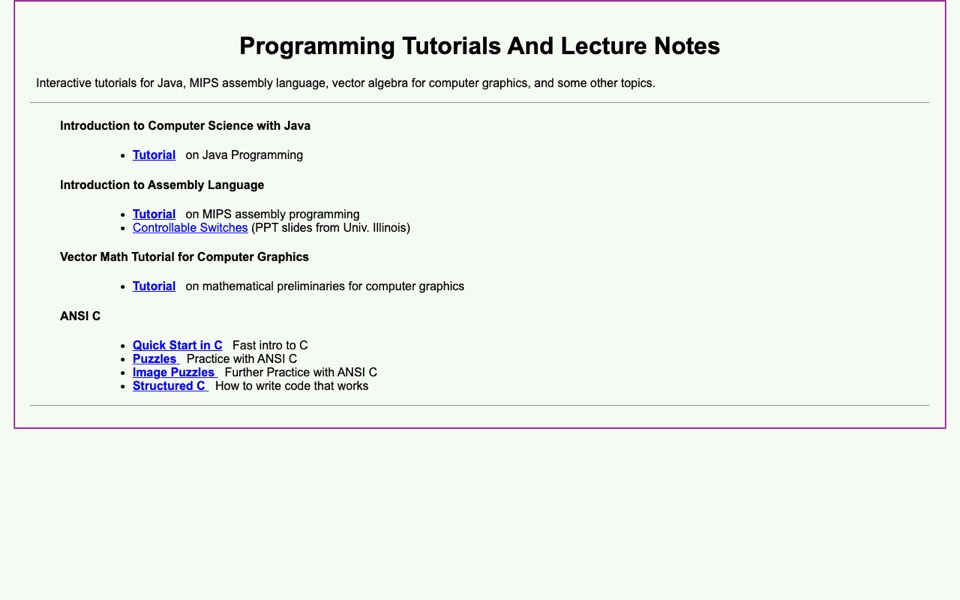 Programmed Lessons’s website