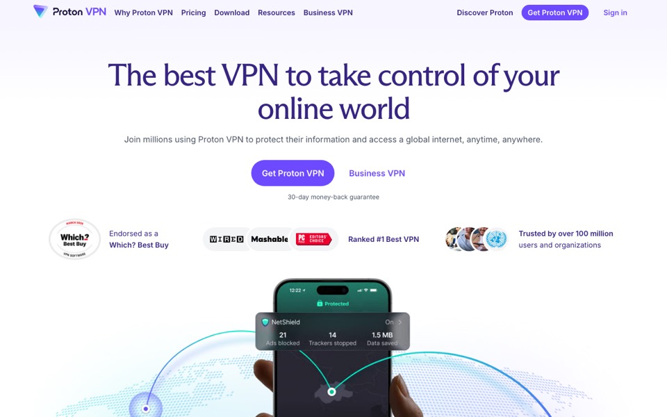 Proton VPN’s website