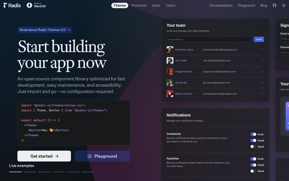 Radix UI’s website