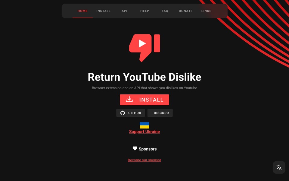 Return YouTube Dislike’s website