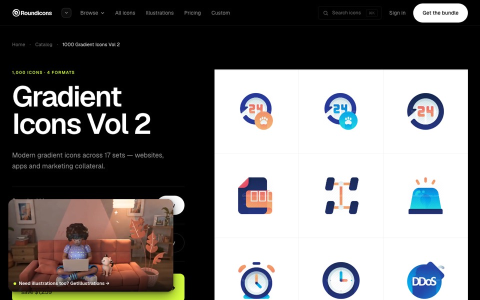 Roundicons Gradient Icons’s website