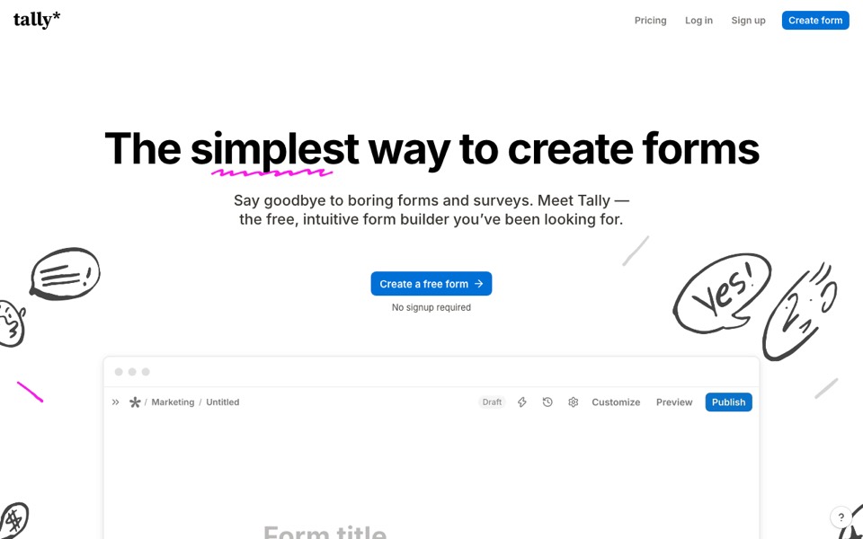 Tally’s website