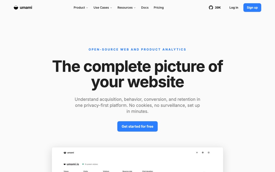 Umami’s website